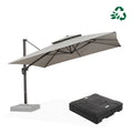 PURPLE LEAF UV50+ Fade Resistant Cantilever Umbrella, Patio Umbrellas with Base