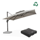 PURPLE LEAF UV50+ Fade Resistant Cantilever Umbrella, Patio Umbrellas with Base