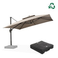 PURPLE LEAF UV50+ Fade Resistant Cantilever Umbrella, Patio Umbrellas with Base