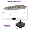 PURPLE LEAF Double Sided Patio Umbrella with Light Large Market Umbrellas with Base