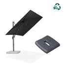 PURPLE LEAF black rectangular UV resistant patio umbrella with base