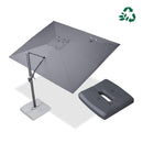 PURPLE LEAF 9x11 ft dark grey UV resistant square patio umbrella with base