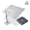PURPLE LEAF UV resistant square patio umbrella in light grey with included weighted base.