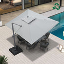 PURPLE LEAF UV50+ Fade Resistant Patio Cantilever Umbrella with Recycled Fabric