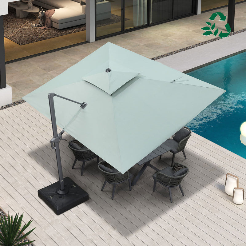 PURPLE LEAF UV50+ Fade Resistant Patio Cantilever Umbrella with Recycled Fabric