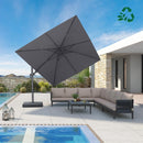 PURPLE LEAF UV Resistant Left-right Tilting Patio Umbrella Swivel Outdoor Umbrella