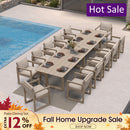 PURPLE LEAF Caesar Outdoor Dining Set Aluminum Luxury Patio Furniture Table and Chairs Set with Olifen Removable Thick Cushion and Pillow Patio Dining Sets for Garden Deck