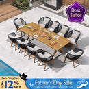 PURPLE LEAF Teak Patio Dining Set with Cushions and Pillow All-Weather Wicker Patio Table Set for Garden, Deck, and Yard