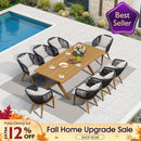 PURPLE LEAF Teak Patio Dining Set with Cushions and Pillow All-Weather Wicker Patio Table Set for Garden, Deck, and Yard