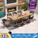 PURPLE LEAF 7 / 9 / 11 pcs Outdoor Dining Set Patio Dining Furniture for Lawn Backyard Deck Brown