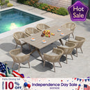 PURPLE LEAF 7/9/11 Pieces Outdoor Dining Set Aluminum Table & Wicker Rattan Chairs Modern Patio Furniture Set for Deck