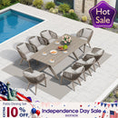 PURPLE LEAF Patio Dining Sets Aluminum Frame and Handwoven Wicker Chairs Set for Garden Deck, Cushions and Pillows included