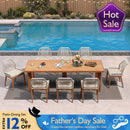 PURPLE LEAF 7/9/11 Pieces Patio Dining Set with Sunbrella Cushions All-Weather Wicker Patio Table and Chairs for Deck, Garden