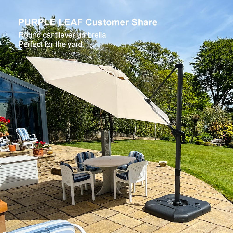 PURPLE LEAF Economical 10 / 11 ft Patio Offset Umbrellas