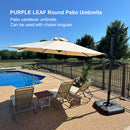 PURPLE LEAF Economical 10 / 11 ft Patio Offset Umbrellas