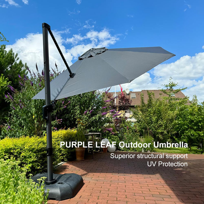 PURPLE LEAF Economical 10 / 11 ft Patio Offset Umbrellas