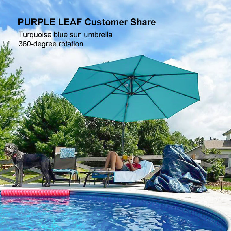 PURPLE LEAF Economical 10 / 11 ft Patio Offset Umbrellas