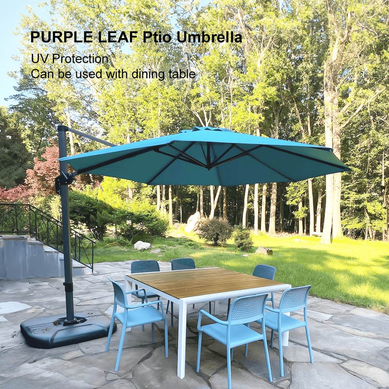 PURPLE LEAF Economical 10 / 11 ft Patio Offset Umbrellas