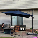 PURPLE LEAF Economical Square Outdoor Patio Umbrella Rectangle Cantilever Umbrella