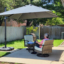 PURPLE LEAF Economical Patio Umbrella Swivel Rectangle Outdoor Umbrellas 6' X 10'/ 9' X 12'/ 10' X 10'/ 9' X 9'