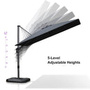 PURPLE LEAF Lateral Tilt Patio Umbrella with Base, 360° Swivel Cantilever Umbrella with Stand