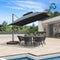 PURPLE LEAF UV50+ Fade Resistant Patio Cantilever Umbrella with Recycled Fabric