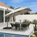 PURPLE LEAF UV50+ Fade Resistant Cantilever Umbrella, Patio Umbrellas with Base