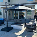 PURPLE LEAF Double Top Cantilever Patio Umbrella UV50+ Fade Resistant Outdoor Umbrellas