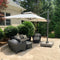 PURPLE LEAF Double Top Cantilever Patio Umbrella UV50+ Fade Resistant Outdoor Umbrellas