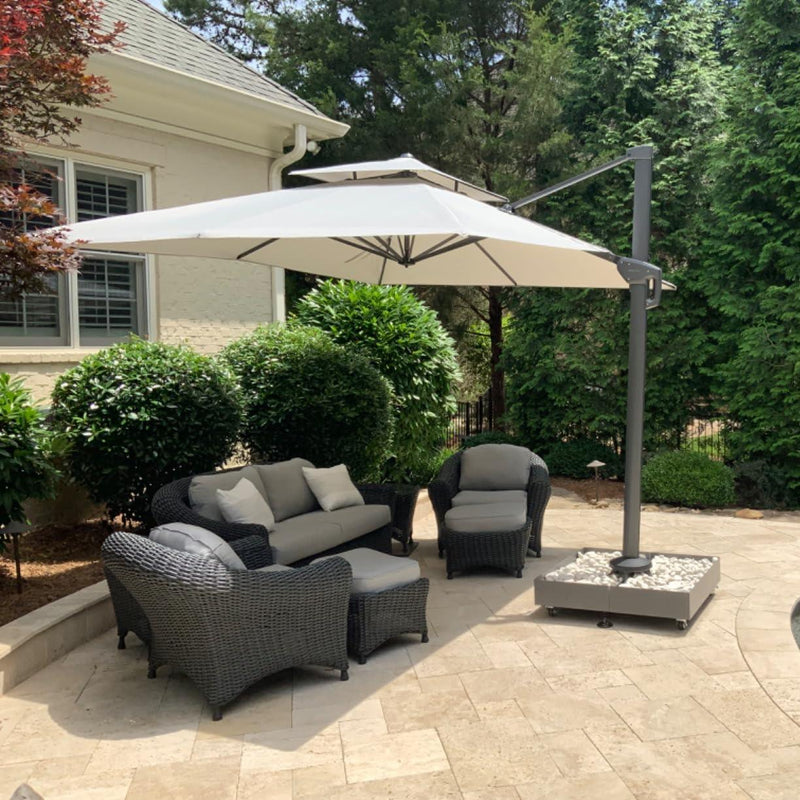 PURPLE LEAF Double Top Cantilever Patio Umbrella UV50+ Fade Resistant Outdoor Umbrellas