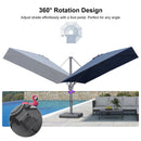 PURPLE LEAF UV Resistant Left-right Tilting Patio Umbrella Swivel Outdoor Umbrella