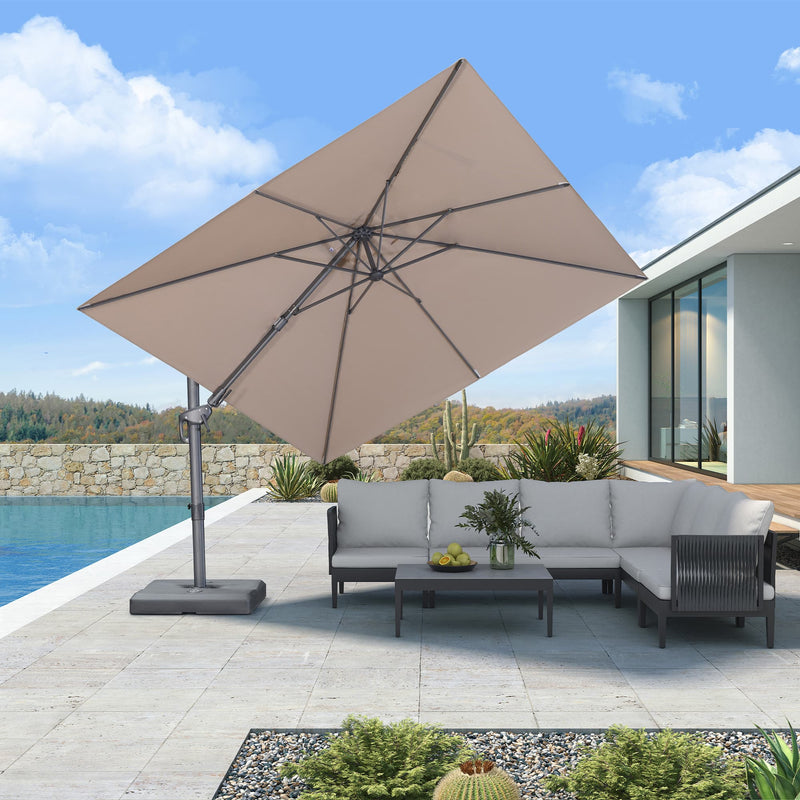 PURPLE LEAF UV Resistant Left-right Tilting Patio Umbrella Swivel Outdoor Umbrella