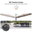 PURPLE LEAF UV Resistant Left-right Tilting Patio Umbrella Swivel Outdoor Umbrella
