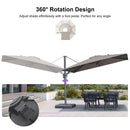 PURPLE LEAF UV Resistant Left-right Tilting Patio Umbrella Swivel Outdoor Umbrella