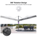 PURPLE LEAF UV Resistant Left-right Tilting Patio Umbrella Swivel Outdoor Umbrella