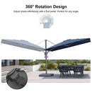 PURPLE LEAF UV Resistant Left-right Tilting Patio Umbrella Swivel Outdoor Umbrella