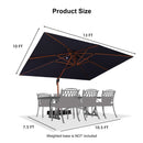 PURPLE LEAF Outdoor Garden Umbrella with Base, Cantilever Umbrellas in Wood Color