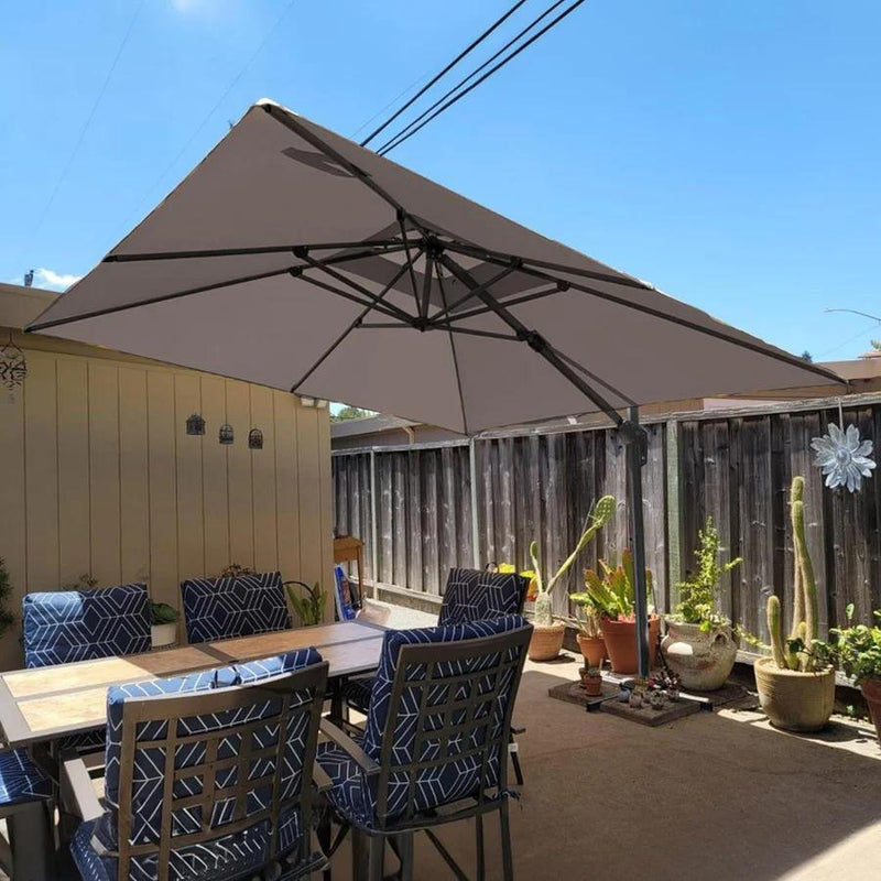PURPLE LEAF Double Top Cantilever Patio Umbrella UV50+ Fade Resistant Outdoor Umbrellas
