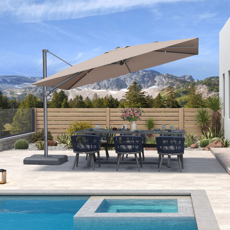 PURPLE LEAF UV Resistant Left-right Tilting Patio Umbrella Swivel Outdoor Umbrella