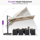PURPLE LEAF Heavy Duty Cantilever Patio Umbrella Extra Large Outdoor Umbrella for Yard, Garden, Pool