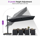 PURPLE LEAF Heavy Duty Cantilever Patio Umbrella Extra Large Outdoor Umbrella for Yard, Garden, Pool