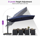 PURPLE LEAF Heavy Duty Cantilever Patio Umbrella Extra Large Outdoor Umbrella for Yard, Garden, Pool