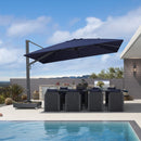 PURPLE LEAF Heavy Duty Cantilever Patio Umbrella Extra Large Outdoor Umbrella for Yard, Garden, Pool