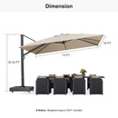 PURPLE LEAF Heavy Duty Cantilever Patio Umbrella Extra Large Outdoor Umbrella for Yard, Garden, Pool