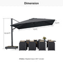 PURPLE LEAF Heavy Duty Cantilever Patio Umbrella Extra Large Outdoor Umbrella for Yard, Garden, Pool