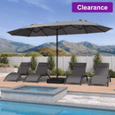 PURPLE LEAF Table Umbrella Double Sided Rectangular Patio Market Umbrella with Base