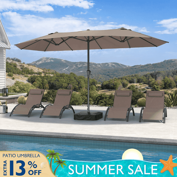 Double-Sided Rectangular Patio Umbrella