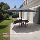 PURPLE LEAF Table Umbrella Double Sided Rectangular Patio Market Umbrella with Base