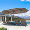 PURPLE LEAF Table Umbrella Double Sided Rectangular Patio Market Umbrella with Base