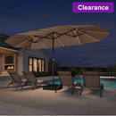 PURPLE LEAF Double Sided Patio Umbrella with Light Large Market Umbrellas with Base